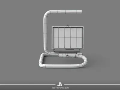 Small Halogen Work Light 3D Model 3D model