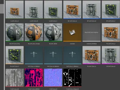 Sci-Fi Doors Pack - Game-Ready UE4 Assets Low-poly 3D model