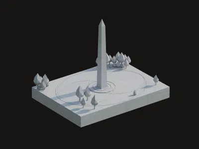 Washington Monument Low-poly 3D model