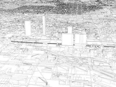 Philadelphia City USA Low-poly 3D model