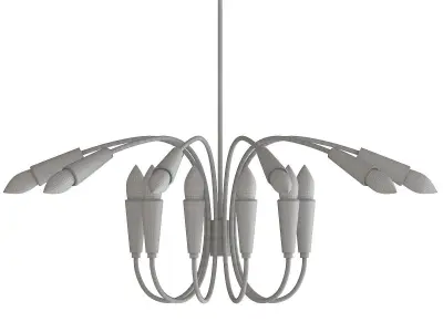 Aretha modern chandelier with six arms 3D model