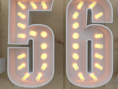 Light Bulb Alphabet Low-poly 3D model
