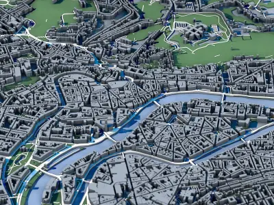 Liege Cityscape Belgium Historic European City  3D model