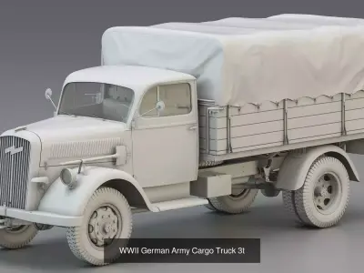 WWII German Vehicles Collection 5 Models 3D Model Pack