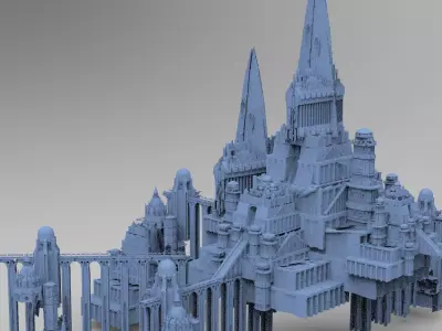 Wizards Master Fortress ocean 1 3D model