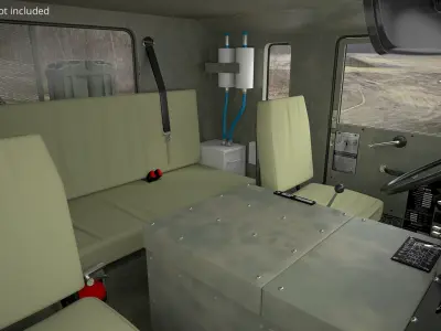  Heavy-Duty Military Truck with Demining Robot Cargo Military Green 