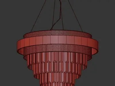 ALSING crystal chandelier - gold 3D model