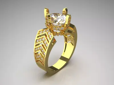 bride solitaire ring sr0010 3D print model