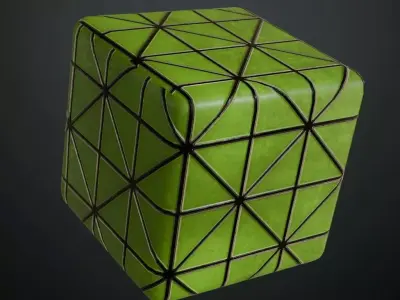 Green Sci-Fi Wall PBR Seamless Texture