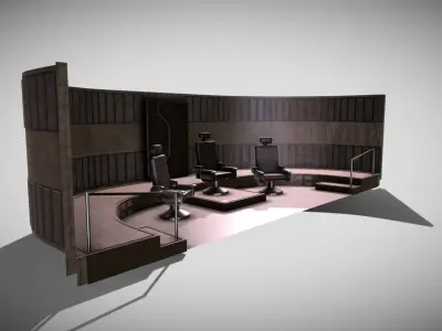 Empty Command Bridge Scene Low-poly 3D model