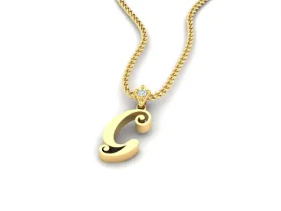 Alphabet V3 Light Gold  Font Pendant G 3D print model