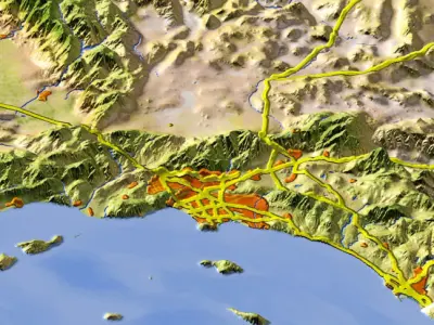 California High resolution 3D relief maps 3D model