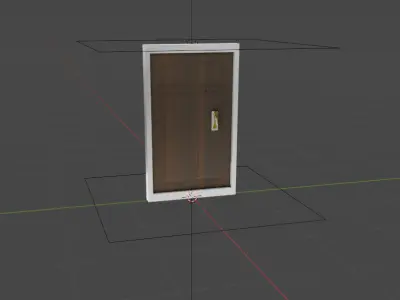 Wood Door with a Metal Frame Free low-poly 3D model