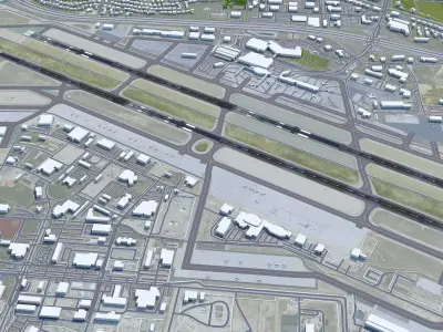 Boise Airport 10km Low-poly 3D model
