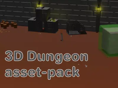 Dungeon asset-pack Low-poly 3D model