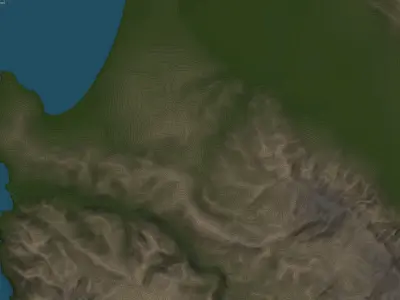 Monterey Bay Terrain Low-poly 3D model