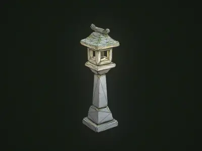 Stylized Stone Lantern - TORO - Low Poly Game Ready Prop Low-poly 3D model