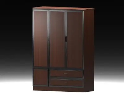 Wardrobe with doors and drawers 3D model get
