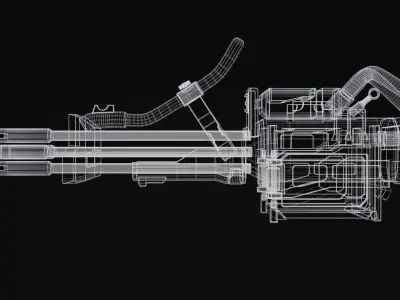 Bazrosh Rifle Scifi Game Ready Low-poly 3D model