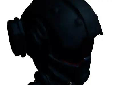 Futuristic Combat SciFi Helmet Low-poly 3D model