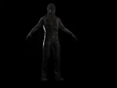 Cyberpunk Soldier Low-poly 3D model