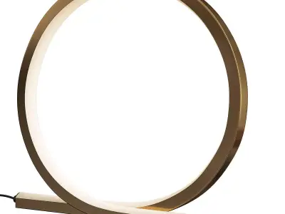 Brushed Gold Circular Table Lamp OROA Odilia Low-poly 3D model