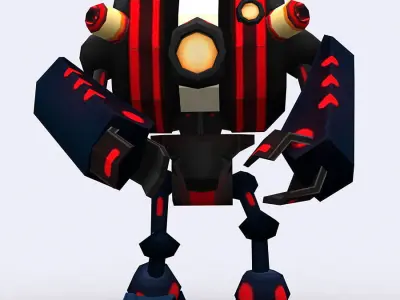 3DRT - Chibii-robot-17 Low-poly 3D model