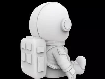 Cartoon Astronaut Sitting 3D Print Model 3D print model