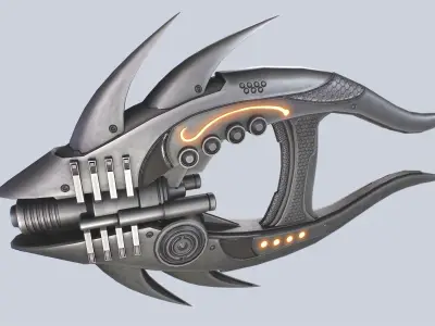 Alien blaster Low-poly 3D model