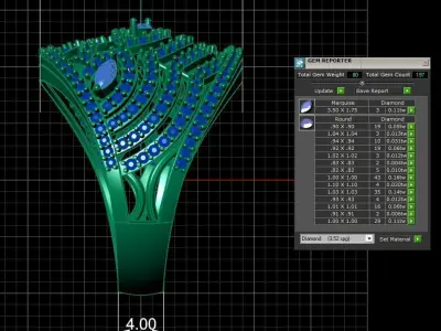 Diamond Ring for Women 3D print model 4