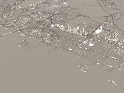 Cityscape Dubai United Arab Emirates 3D model