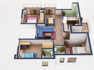 3D Floor Plan 42 3D model