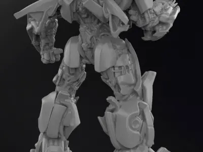 Bumblebee Battle mode Cut and Keyed 3D print model