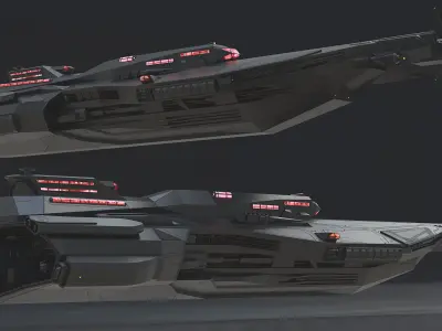  Military Spaceship Black 