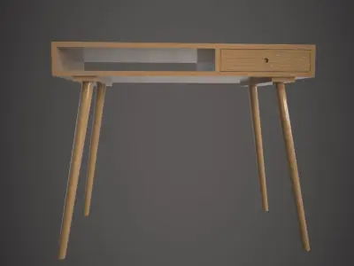Office Desk with 4 different Materials Low-poly 3D model