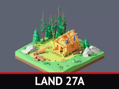 land 27A Low-poly 3D model