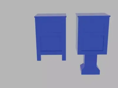  Post Box Low Poly  Free low-poly 3D model