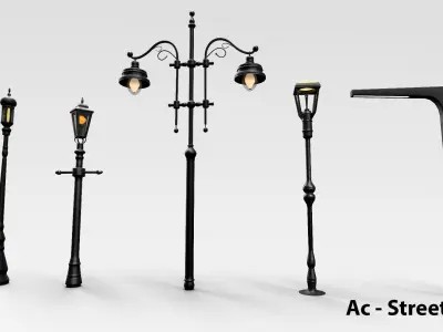 Ac Streetlights Low-poly 3D model
