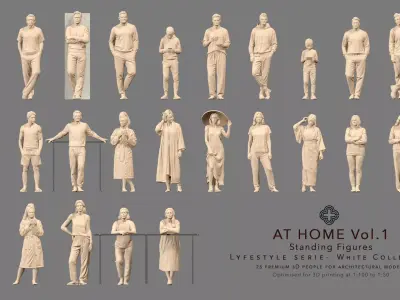 At Home Vol1 - 25 Standing Figures for Architecture 3D print model