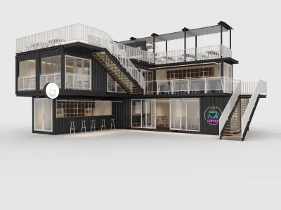 Collection Container Cafe 4 3D Model Pack