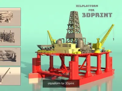 Four oil platforms for printing 3D Model Pack