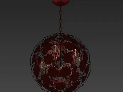 Ceramic Flower Pendant Light 3D model