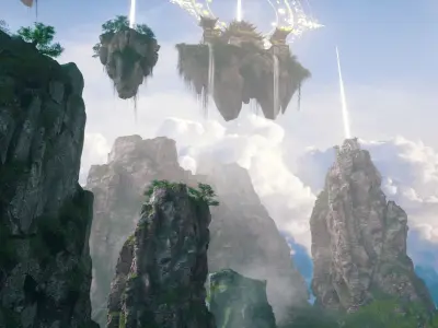 Castle in the Sky castlemountains canyon terrain Mountain pala 3D model