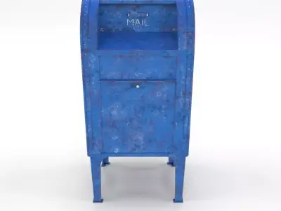 Mailbox Weathered 2 PBR Low-poly 3D model