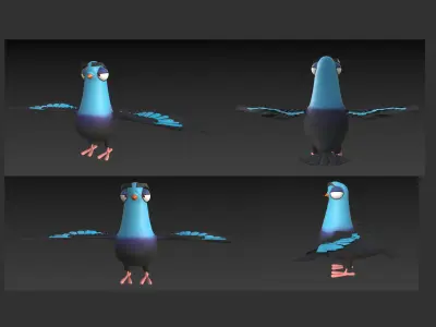 Pigeon cartoon 3D model