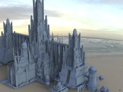 Ancient Dracula Castle city collection 1 Kit bash 3D model