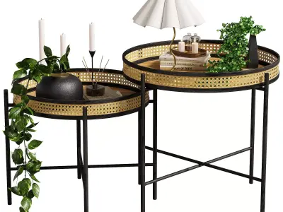 Table bouquet and items 3D model