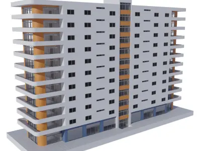 Residential Building with internal 3 3D model