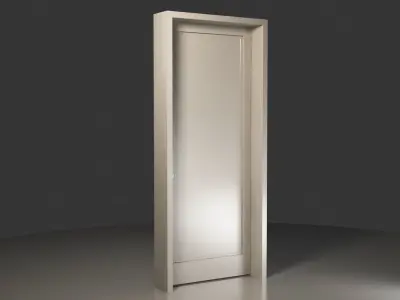 Free door and doorhandle with metarials Free 3D model