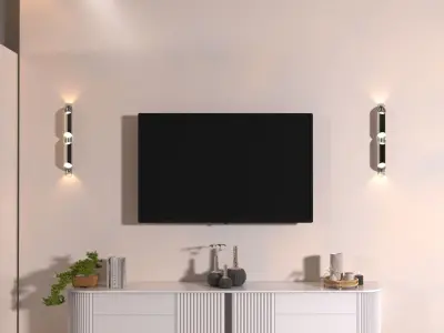 Modern Minimalist TV Wall -Functional TV Wall Design 3D model
